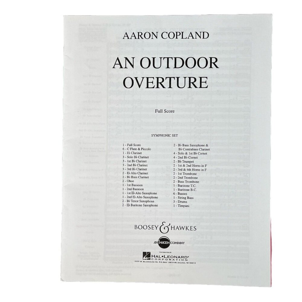 An Outdoor Overture Full Score Composed by Aaron Copland